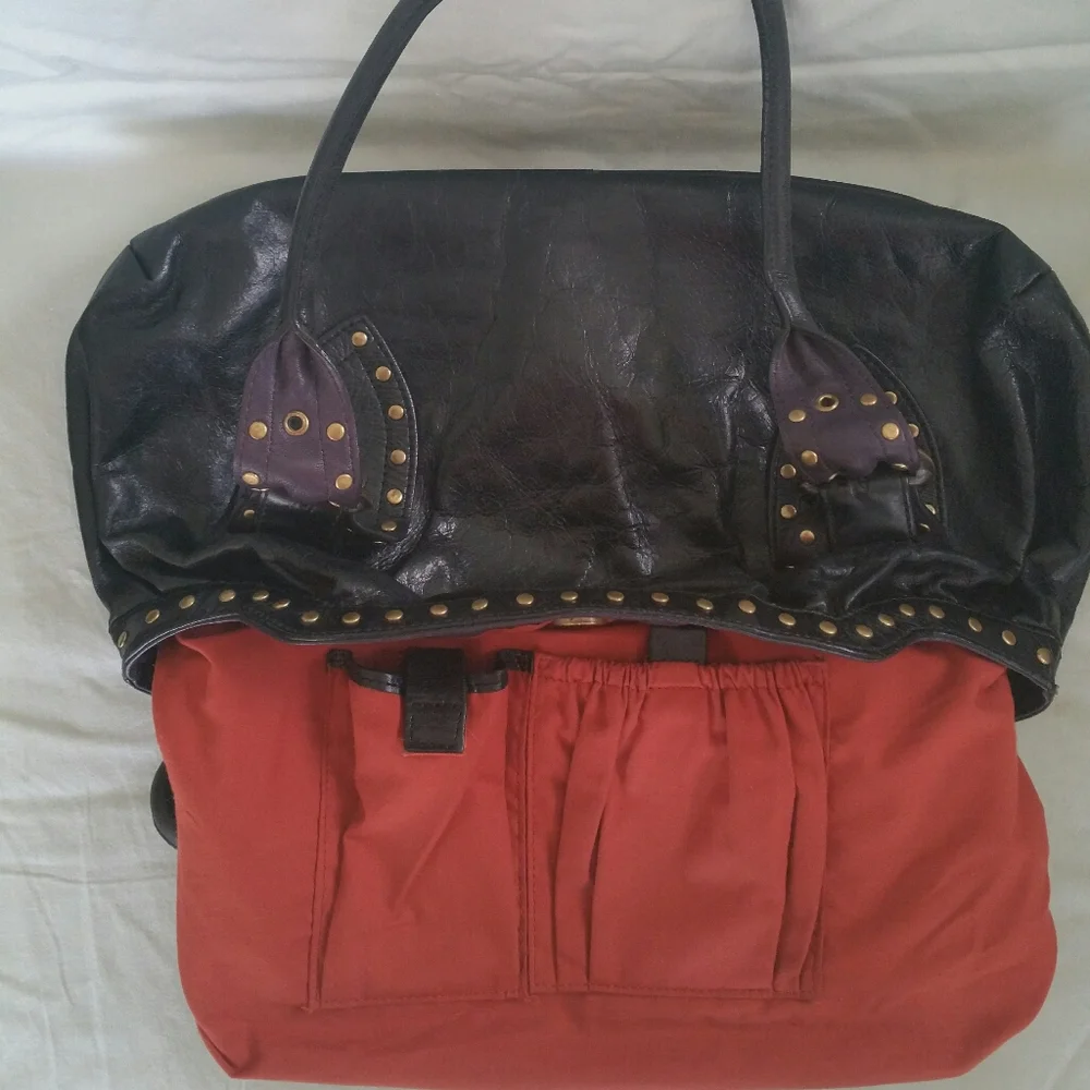 Maxx New York satchel studded leather handbag - Picture 6 of 8